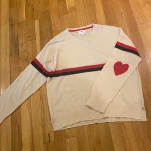 Sundry Scalloped Striped Sweater